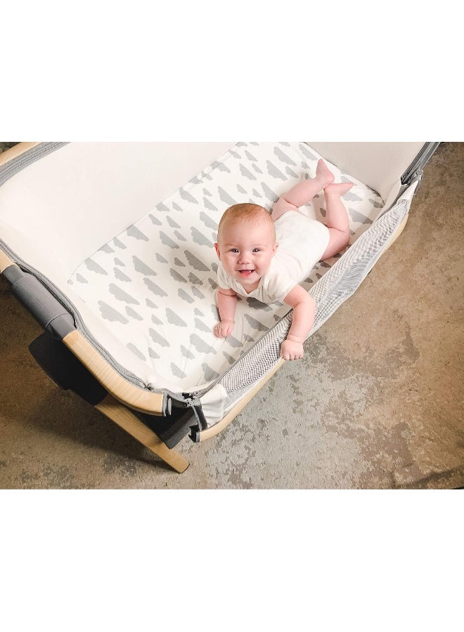 BaeBae Goods Bassinet Bed Sheets – Premium Bassinet Fitted Sheets 4 Pack – 100% Jersey Knit Cotton Cradle Sheets – Bassinet Bedding for Standard Size Oval or Halo Bassinet Pads – Bassinet Sheet for Boy & Girl - Image 5